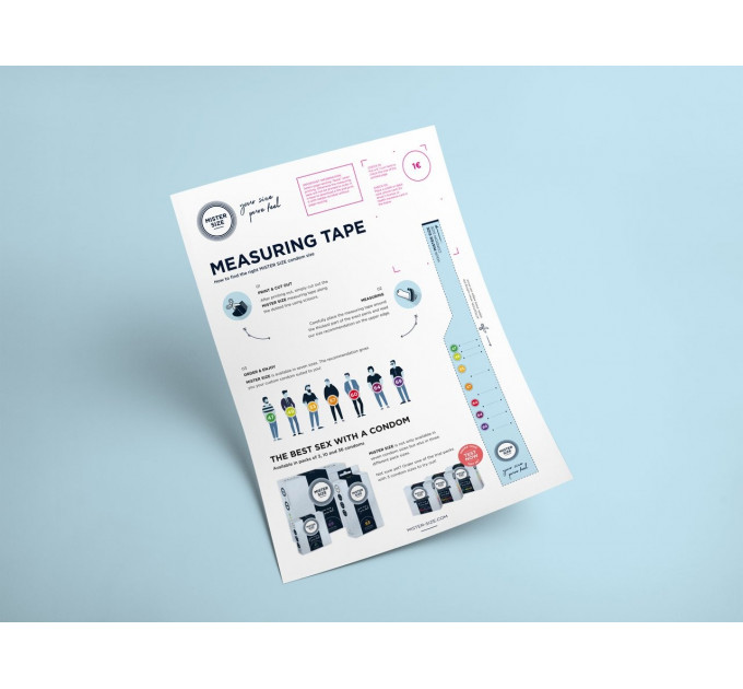 Стрічка вимірювальна для пеніса Mister Size Guide Dispenser