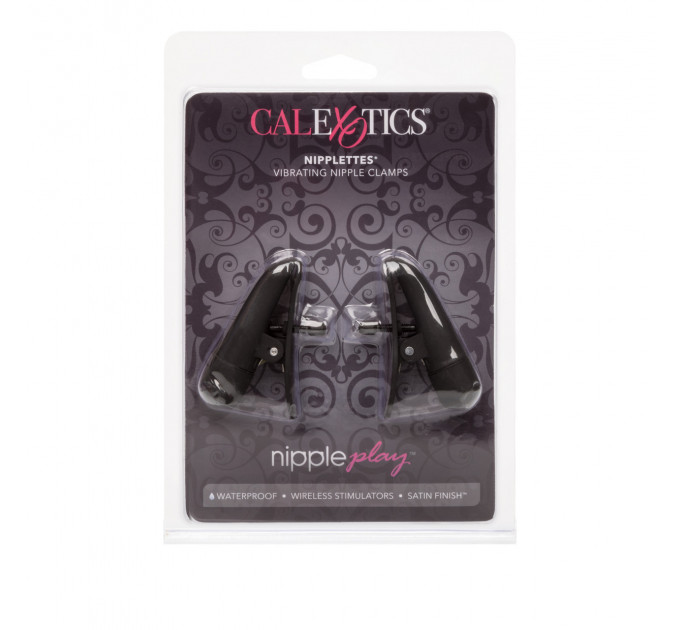 Зажимы на соски с вибрацией California Exotic Novelties, черные, 7 см