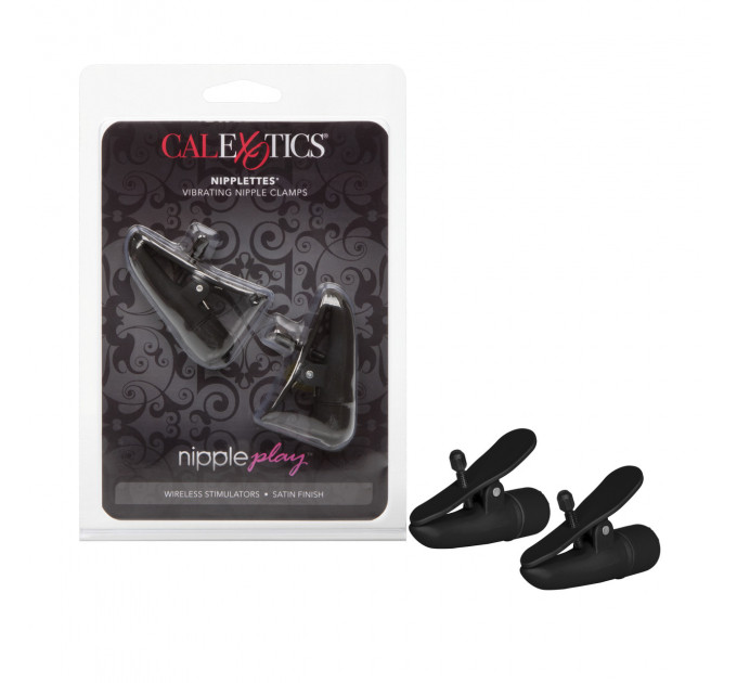 Зажимы на соски с вибрацией California Exotic Novelties, черные, 7 см