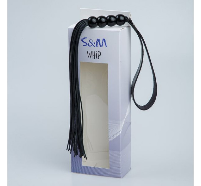 Батіг з силікону ручка 4 кульки FLOGGER BLACK