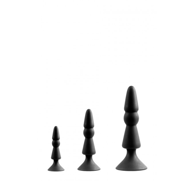 Набор анальных плагов MENZSTUFF 3-PIECE ANAL CONE SET BLACK