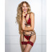 Комплект кружевной с поясом для чулок Obsessive Sugestina 3-pcs set L/XL