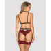 Комплект кружевной с поясом для чулок Obsessive Sugestina 3-pcs set L/XL