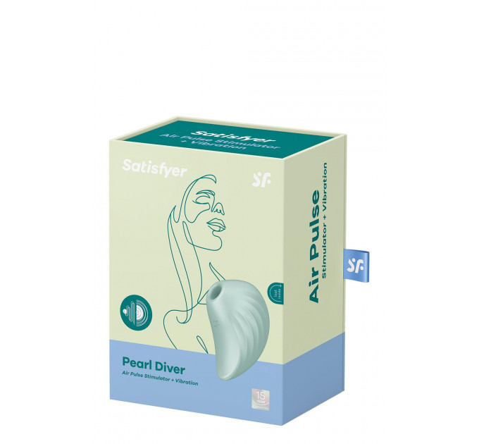 Вакуумный клиторальный стимулятор с вибрацией Satisfyer Pearl Diver mint