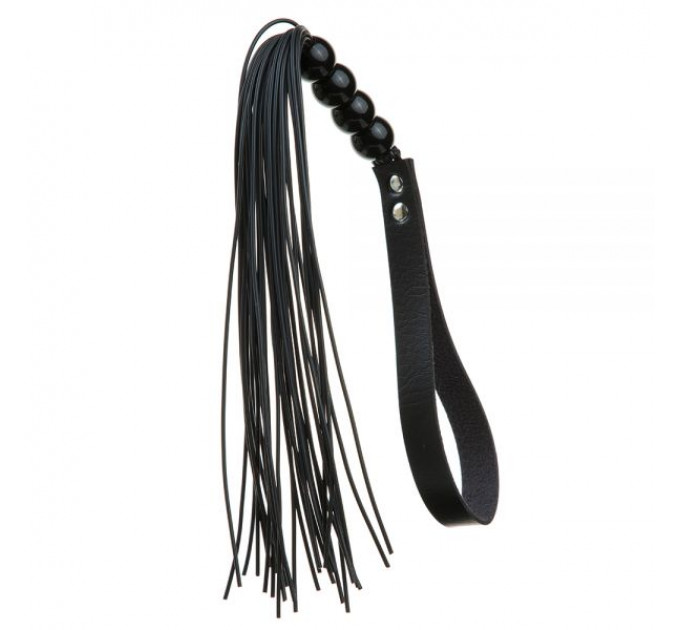 Батіг з силікону ручка 4 кульки FLOGGER BLACK