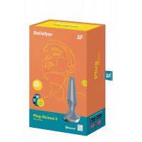 T360163 анальна пробка з функцією управління смартфоном SATISFYER PLUG-ILICIOUS 2 ICE BLUE, серый