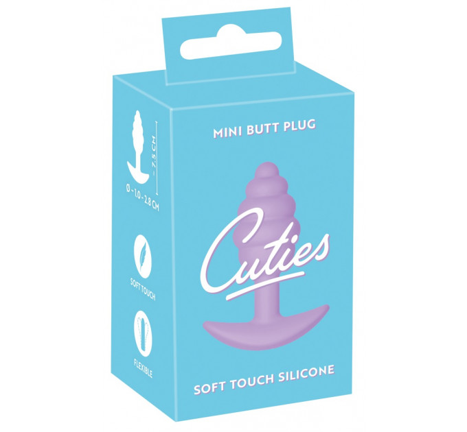 Анальная пробка рельефная Cuties Plugs, фиолетовая