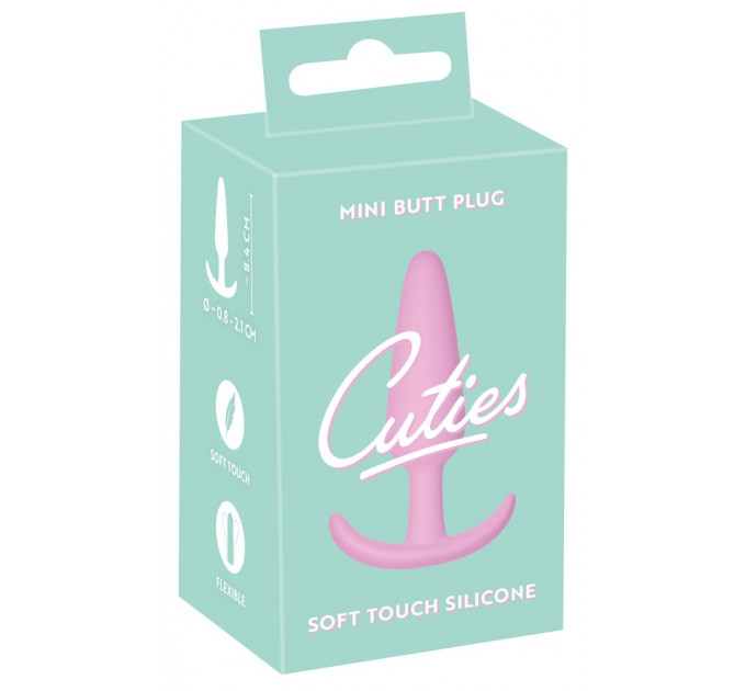 Анальная пробка со стопером Cuties Plugs, розовая