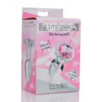 Анальная пробка со стразом Pink Gem Glass Anal Plug With Gem стеклянная, Small
