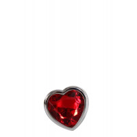 Анальний корок з каменем A&E RED HEART GEM ANAL PLUG SMALL