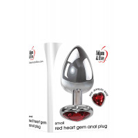 Анальний корок з каменем A&E RED HEART GEM ANAL PLUG SMALL
