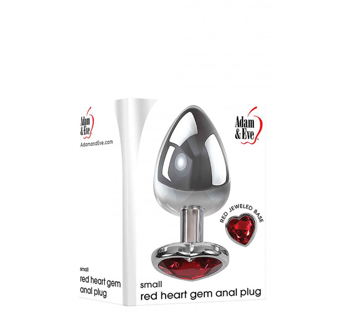 Анальний корок з каменем A&E RED HEART GEM ANAL PLUG SMALL