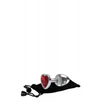 Анальний корок з каменем A&E RED HEART GEM ANAL PLUG SMALL