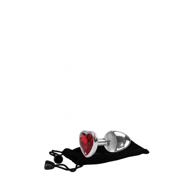 Анальний корок з каменем A&E RED HEART GEM ANAL PLUG SMALL
