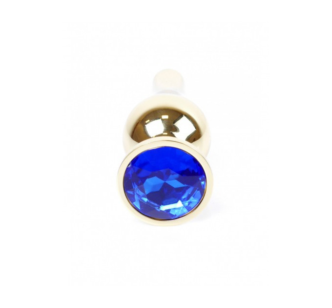 Анальна пробка з нержавіючої сталі з каменем Plug-Jewellery Gold BUTT PLUG-Dark Blue