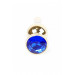 Анальна пробка з нержавіючої сталі з каменем Plug-Jewellery Gold BUTT PLUG-Dark Blue