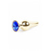 Анальна пробка з нержавіючої сталі з каменем Plug-Jewellery Gold BUTT PLUG-Dark Blue