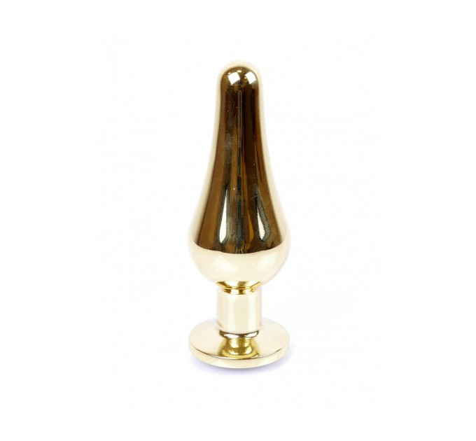 Анальна пробка з нержавіючої сталі з каменем Plug-Jewellery Gold BUTT PLUG-Dark Blue