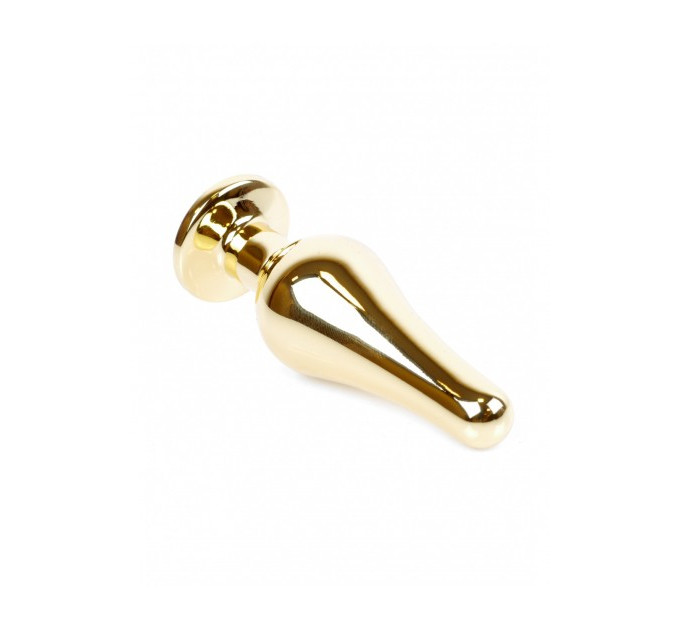 Анальна пробка з нержавіючої сталі з каменем Plug-Jewellery Gold BUTT PLUG-Dark Blue