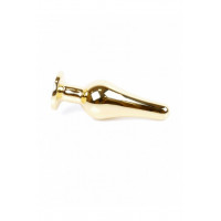 Анальна пробка з нержавіючої сталі з каменем Plug-Jewellery Gold BUTT PLUG-Dark Blue
