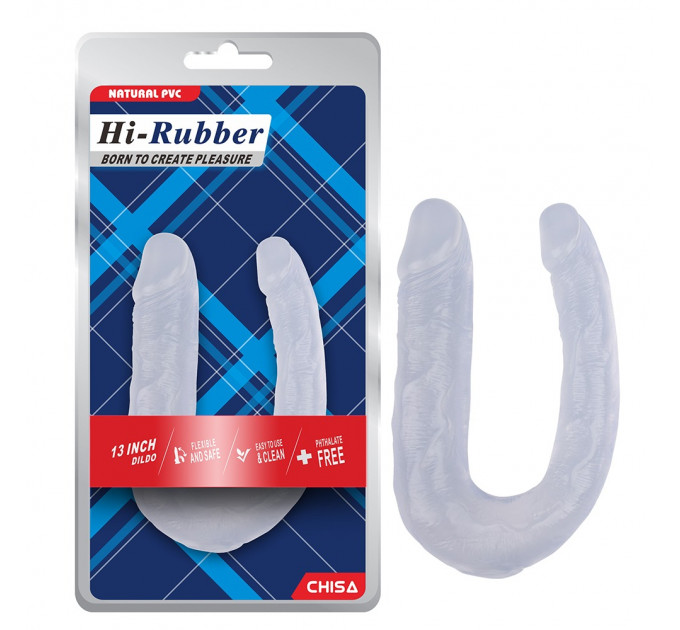 Фаллоимитатор двойной Chisa Hi-Rubber 13 Inch Dildo, прозрачный