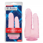Фаллоимитатор двойной Chisa Hi-Rubber 7.9 на присоске, розовый