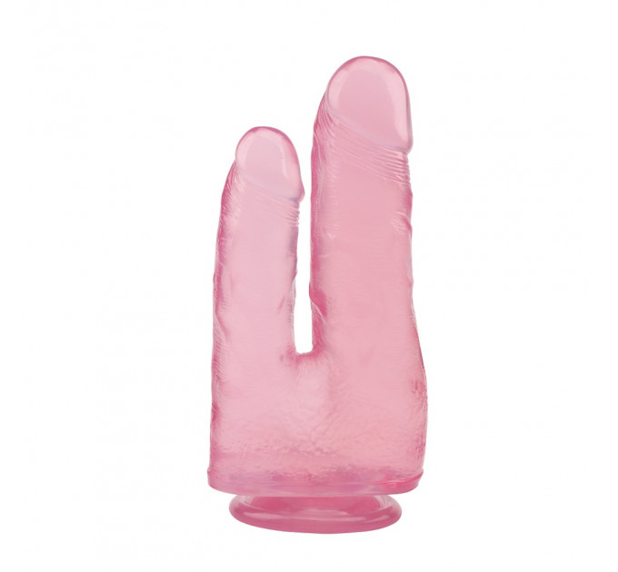Фаллоимитатор двойной Chisa Hi-Rubber 7.9 на присоске, розовый