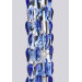 Фаллоимитатор стеклянный с рельефом Diamond Dazzler прозрачный с голубым, 18 см х 3.5 см