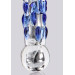 Фаллоимитатор стеклянный с рельефом Diamond Dazzler прозрачный с голубым, 18 см х 3.5 см