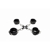 Фіксатори Leather Hand And Legcuffs - Black