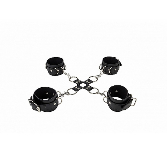 Фиксаторы Leather Hand And Legcuffs - Black