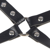 Гартери з наручниками Star Night Sexy Bondage з екошкіри, чорні, One Size