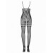 Комбинезон с цветочным мотивом Obsessive F213 и открытым доступом, черный, XL/XXL
