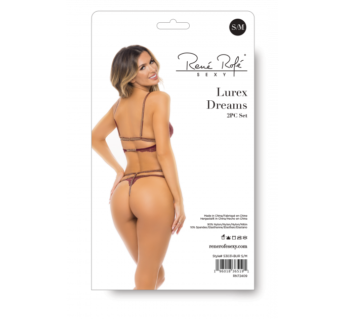 Комплект белья LUREX DREAMS 2PC SET BURGUNDY, S/M