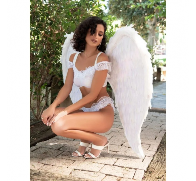 Крылья ангела из перьев Leg Avenue White Feather Wings - Hvit