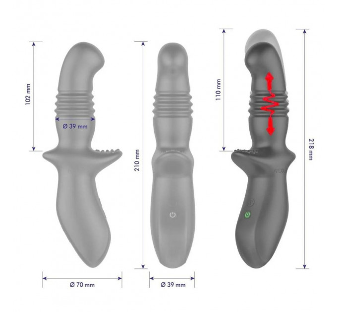 Масажер простати з фрикціями та ротацією Nexus Thrust Anal чорний, 20.4 х 3.9 см