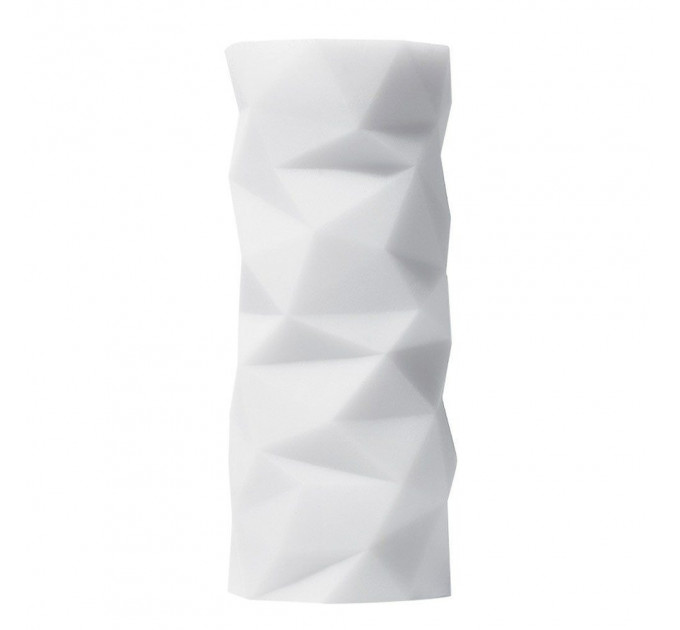 Мастурбатор хай-тек рельефный Polygon 3D Tenga, белый, 15 х 7 см