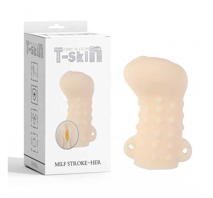 Мастурбатор Вагина Chisa T-Skin Milf Stroke-HER с петлями под пальцы, телесный