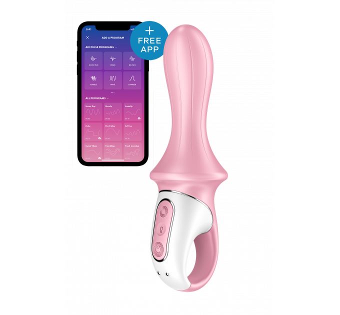 Надувной анальный смарт вибратор SATISFYER AIR PUMP BOOTY 5 CONNECT APP RED