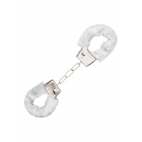 Наручники металеві з пушком CalExotics Playful Furry Cuffs, білі