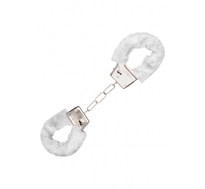 Наручники металлические с пушком CalExotics Playful Furry Cuffs, белые
