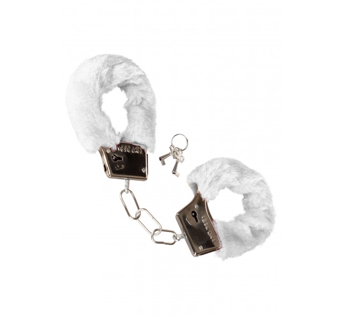 Наручники металлические с пушком CalExotics Playful Furry Cuffs, белые