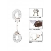 Наручники металеві з пушком CalExotics Playful Furry Cuffs, білі
