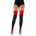 Непрозрачные чулки с красными вставками Leg Avenue Opaque 2 Tone Stockings O/S