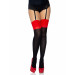Непрозрачные чулки с красными вставками Leg Avenue Opaque 2 Tone Stockings O/S