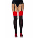 Непрозрачные чулки с красными вставками Leg Avenue Opaque 2 Tone Stockings O/S