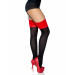 Непрозрачные чулки с красными вставками Leg Avenue Opaque 2 Tone Stockings O/S