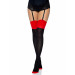 Непрозрачные чулки с красными вставками Leg Avenue Opaque 2 Tone Stockings O/S