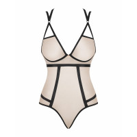 Боді з контрастними смугами Obsessive Nudelia teddy S/M