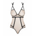 Боди с контрастными полосами Obsessive Nudelia teddy S/M